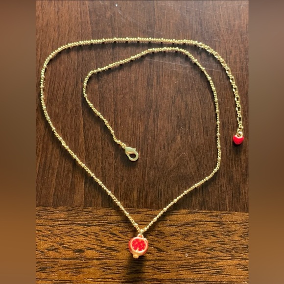 Source Unknown Jewelry - Pomegranate enamel necklace